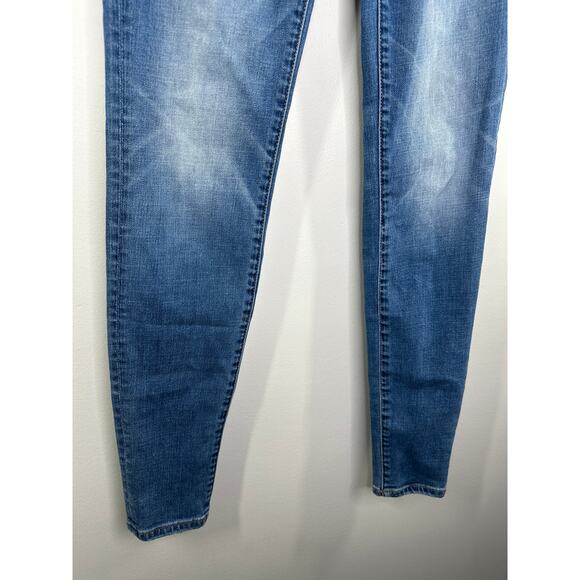 American Eagle Super Stretch X Hi-Rise Blue Denim Jeggings Women's Size 0 Long - Picture 3 of 9